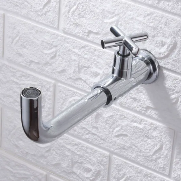 Bathroom Sink Faucet,Rotatable Wall Mount Industrial Style Single Handle One Hole Bath Taps with Cold Water Only