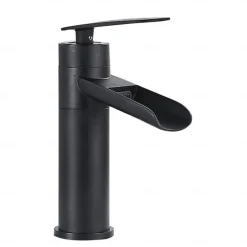 Bathroom Sink Faucet,Rotatable Electroplated Centerset Single Handle One Hole Bath Taps with Hot and Cold Switch