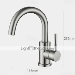 Bathroom Sink Faucet,Single Handle Black Nickel/White Dainted/Brushed Nickel One Hole Standard Spout Stainless Steel Bathroom Sink Faucet with Hot and Cold Water