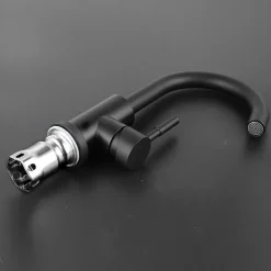 Bathroom Sink Faucet,Single Handle Black Nickel/White Dainted/Brushed Nickel One Hole Standard Spout Stainless Steel Bathroom Sink Faucet with Hot and Cold Water