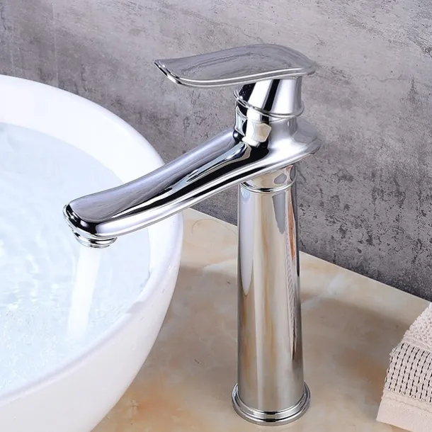Bathroom Sink Faucet,Single Brass Free Standing Single Handle One Hole Bath Taps with Hot and Cold Switch