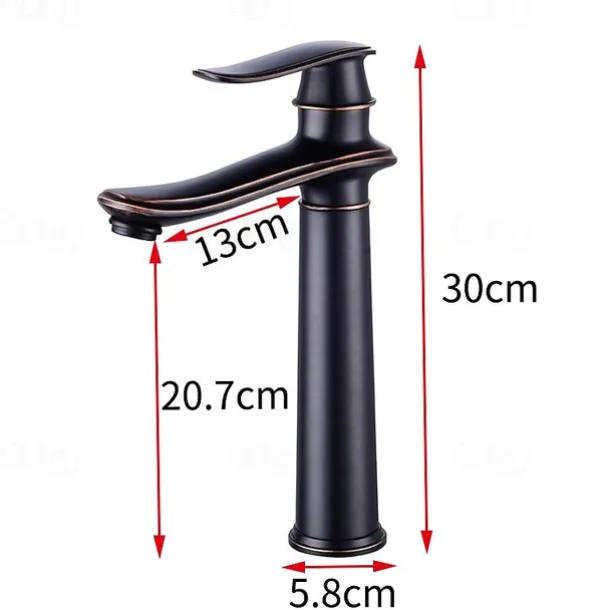 Bathroom Sink Faucet,Single Brass Free Standing Single Handle One Hole Bath Taps with Hot and Cold Switch