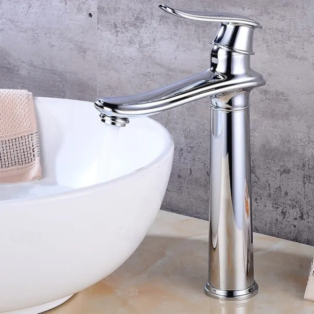 Bathroom Sink Faucet,Single Brass Free Standing Single Handle One Hole Bath Taps with Hot and Cold Switch