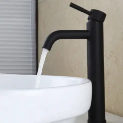 Bathroom Sink Faucet,Single Handle Matte Black Centerset Bath Taps,Stainless Steel COD Bathroom Faucet Adjustable to Cold and Hot Water