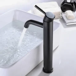 Bathroom Sink Faucet,Single Handle Matte Black Centerset Bath Taps,Stainless Steel COD Bathroom Faucet Adjustable to Cold and Hot Water