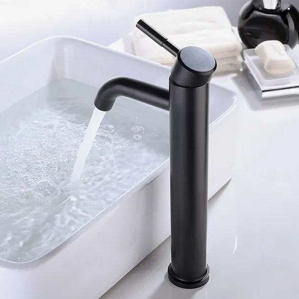 Bathroom Sink Faucet,Single Handle Matte Black Centerset Bath Taps,Stainless Steel COD Bathroom Faucet Adjustable to Cold and Hot Water