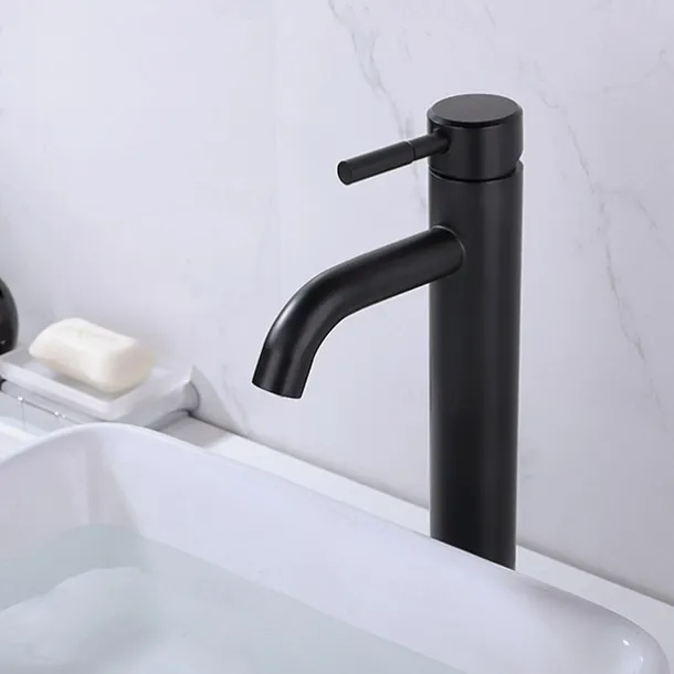 Bathroom Sink Faucet,Single Handle Matte Black Centerset Bath Taps,Stainless Steel COD Bathroom Faucet Adjustable to Cold and Hot Water