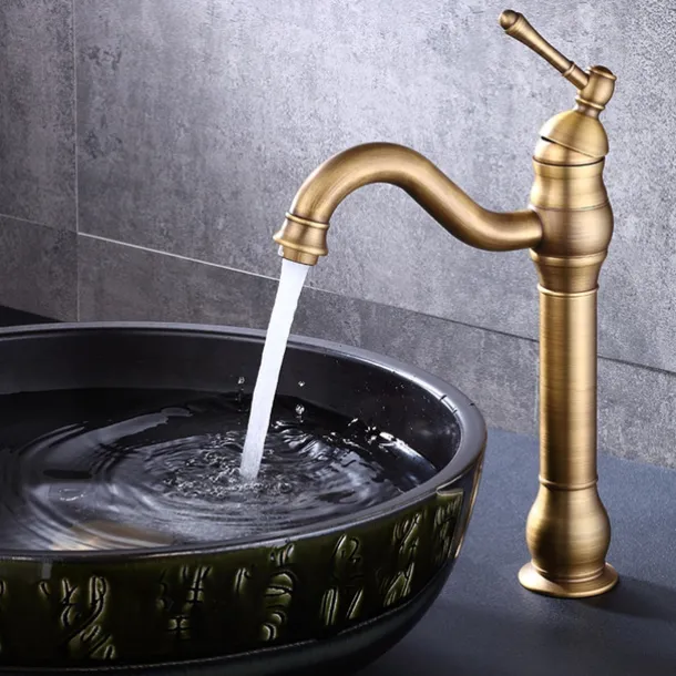 Bathroom Sink Faucet,Single Handle Rose Gold/Black/Brushed Gold/ Brass/Rustic Nickel One Hole Widespread Electroplated Faucet with Hot and Cold Water