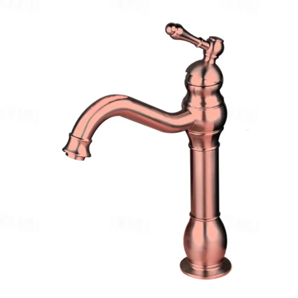 Bathroom Sink Faucet,Single Handle Rose Gold/Black/Brushed Gold/ Brass/Rustic Nickel One Hole Widespread Electroplated Faucet with Hot and Cold Water