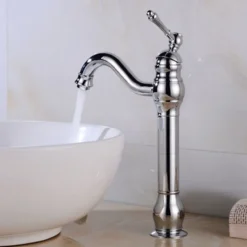 Bathroom Sink Faucet,Single Handle Rose Gold/Black/Brushed Gold/ Brass/Rustic Nickel One Hole Widespread Electroplated Faucet with Hot and Cold Water