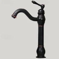 Bathroom Sink Faucet,Single Handle Rose Gold/Black/Brushed Gold/ Brass/Rustic Nickel One Hole Widespread Electroplated Faucet with Hot and Cold Water