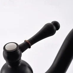 Bathroom Sink Faucet,Single Handle Rose Gold/Black/Brushed Gold/ Brass/Rustic Nickel One Hole Widespread Electroplated Faucet with Hot and Cold Water