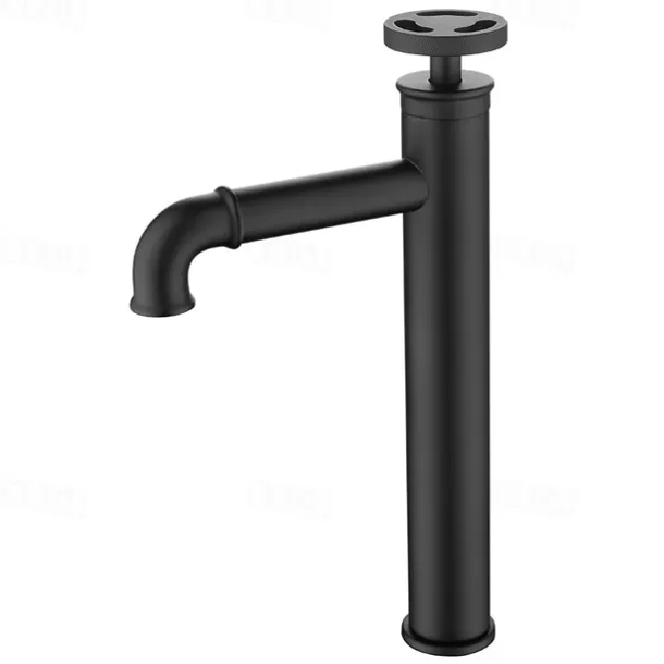 Bathroom Sink Faucet,Single Handle Tall Vessel Sink Black/Gold Vanity Bathroom Faucet Basin Mixer Tap Brass Body