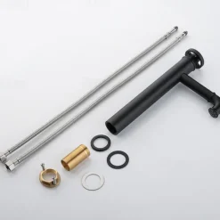 Bathroom Sink Faucet,Single Handle Tall Vessel Sink Black/Gold Vanity Bathroom Faucet Basin Mixer Tap Brass Body