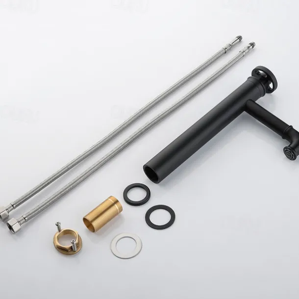 Bathroom Sink Faucet,Single Handle Tall Vessel Sink Black/Gold Vanity Bathroom Faucet Basin Mixer Tap Brass Body