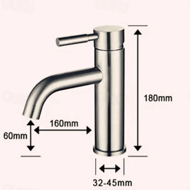 Bathroom Sink Faucet,Stainless Steel Nickel Brushed Single Handle One Hole Bath Taps