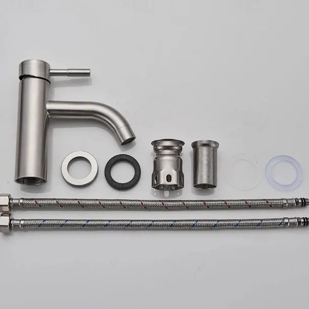 Bathroom Sink Faucet,Stainless Steel Nickel Brushed Single Handle One Hole Bath Taps