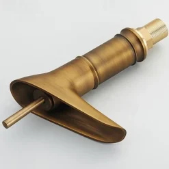 Bathroom Sink Faucet,Waterfall Antique Brass Centerset Single Handle One HoleBath Taps with Hot and Cold Switch