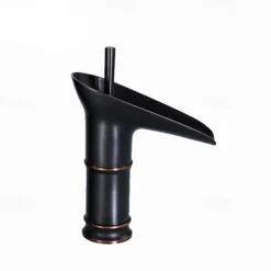 Bathroom Sink Faucet,Waterfall Antique Brass Centerset Single Handle One HoleBath Taps with Hot and Cold Switch