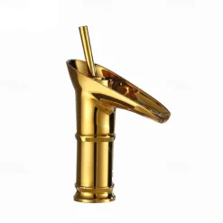 Bathroom Sink Faucet,Waterfall Antique Brass Centerset Single Handle One HoleBath Taps with Hot and Cold Switch