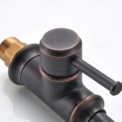 Bathroom Sink Mixer Faucet Vintage Deck Mounted, 360 Swivel Rotatable Single Handle One Hole Monobloc Washroom Basin Taps with Hot and Cold Water Hose Antique Brass ORB