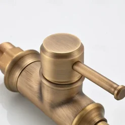 Bathroom Sink Mixer Faucet Vintage Deck Mounted, 360 Swivel Rotatable Single Handle One Hole Monobloc Washroom Basin Taps with Hot and Cold Water Hose Antique Brass ORB