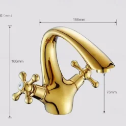 Bathroom Sink Mixer Faucet, Brass Basin Taps Dual Handle with Hot and Cold Hose