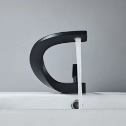 Bathroom Sink Mixer Faucet, Mono Wash Basin Single Handle Basin Taps Washroom, Monobloc Vessel Water Brass Tap Deck Mounted with Hot and Cold Hose