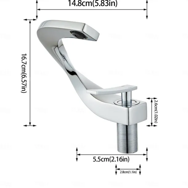Bathroom Sink Mixer Faucet, Mono Wash Basin Single Handle Basin Taps Washroom, Monobloc Vessel Water Brass Tap Deck Mounted with Hot and Cold Hose