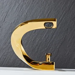 Bathroom Sink Mixer Faucet, Mono Wash Basin Single Handle Basin Taps Washroom, Monobloc Vessel Water Brass Tap Deck Mounted with Hot and Cold Hose