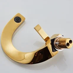 Bathroom Sink Mixer Faucet, Mono Wash Basin Single Handle Basin Taps Washroom, Monobloc Vessel Water Brass Tap Deck Mounted with Hot and Cold Hose