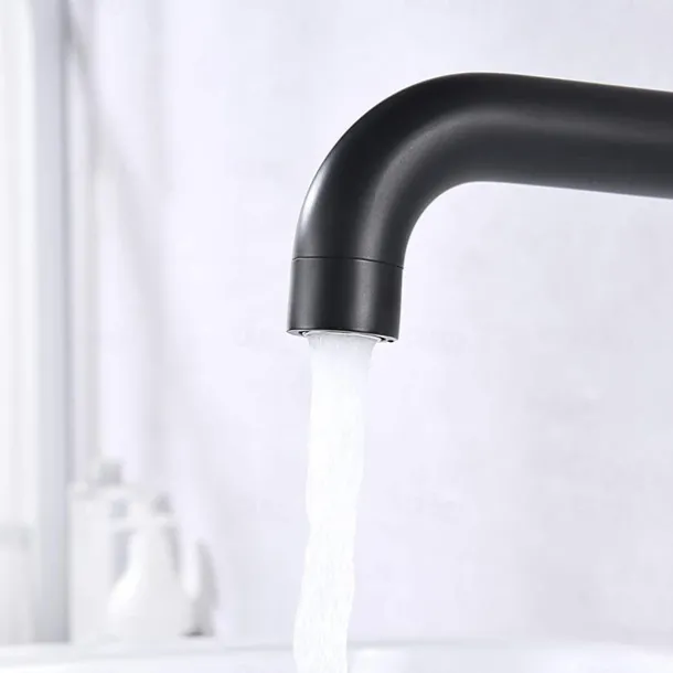 Bathroom Sink Mixer Faucet Wall Mounted, 2 Handle 3 Hole Wash Baxin Brass Taps, Rough in Valve Washroom Basin Tap