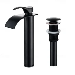 Bathroom Sink Mixer Faucet Tall with Drain, Basin Vessel Tap Ceramic Valve Single Handle Deck Mounted ORB/Rose Gold/Bursh Nickel