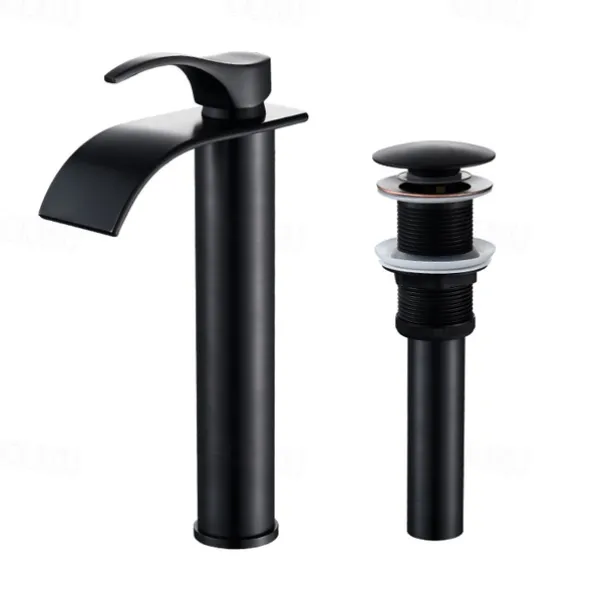 Bathroom Sink Mixer Faucet Tall with Drain, Basin Vessel Tap Ceramic Valve Single Handle Deck Mounted ORB/Rose Gold/Bursh Nickel