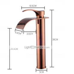 Bathroom Sink Mixer Faucet Tall with Drain, Basin Vessel Tap Ceramic Valve Single Handle Deck Mounted ORB/Rose Gold/Bursh Nickel