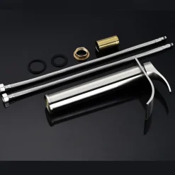 Bathroom Sink Mixer Faucet Tall with Drain, Basin Vessel Tap Ceramic Valve Single Handle Deck Mounted ORB/Rose Gold/Bursh Nickel