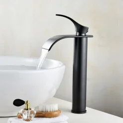 Bathroom Sink Mixer Faucet Tall with Drain, Basin Vessel Tap Ceramic Valve Single Handle Deck Mounted ORB/Rose Gold/Bursh Nickel
