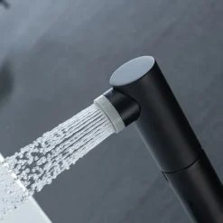 Bathroom Sink Mixer Vessel Faucet Pull Out with 2 Mode Spout Sprayer, Single Handle Pull Down Basin Taps Deck Mounted