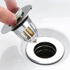 Bathroom Sink Plug Stopper Bounce Up Drain Filter for Wash Basin and Shower Sink with Kitchen Bathtub Stopper Functionality