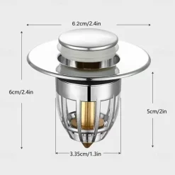 Bathroom Sink Plug Stopper Bounce Up Drain Filter for Wash Basin and Shower Sink with Kitchen Bathtub Stopper Functionality