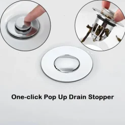Bathroom Sink Plug Stopper Bounce Up Drain Filter for Wash Basin and Shower Sink with Kitchen Bathtub Stopper Functionality