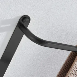 Bathroom Three-layer Shelf with Hooks Stainless Steel Multi-function Towel Rack Matte Black and Golden 1pc