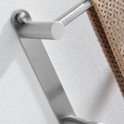 Bathroom Three-layer Shelf with Hooks Stainless Steel Multi-function Towel Rack Wall Mounted Matte Gold and Brushed Nickel 1pc