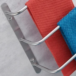 Bathroom Towel Bar Multilayer Bathroom Shelf Contemporary Polished Stainless Steel Bathroom 3-tier Towel Bar Wall Mounted 45/60 cm