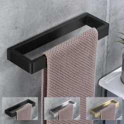Bathroom Towel Rack Hand Towel Rail Black Towel Bar SUS304 Stainless Steel 26cm Wall Mounted Towel Rack(Black/Golden/Brushed Nickel)