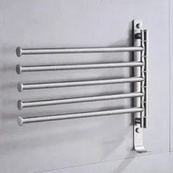Bathroom Towel Rack Rotatable Activity Towel Bar Stainless Steel Brushed Bathroom Storage Towel Rack
