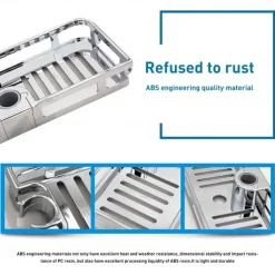 Bathroom Tray Stand Storage Rack Anti Bacteria Organizer Rectangle Lifting Rod No Drilling Shower Shelf Lifting Removable Practical Bathroom Pole Shower Storage Rack