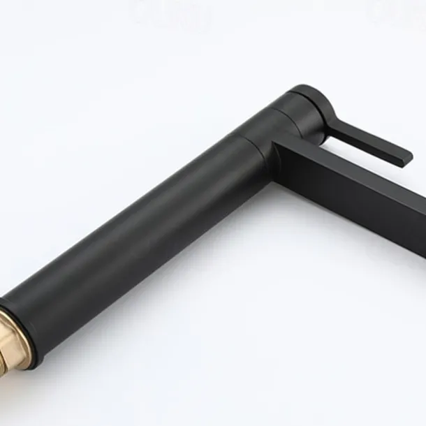 Bathroom Vessel Faucet Tall 11 inch, Sink Mixer Basin Taps Deck Mounted, Monobloc Round Single Handle Cermaic Valve Brass Taps Black Gold Chrome