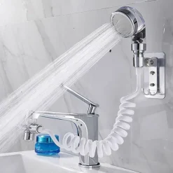 Bathroom Wash Face Basin Water Tap External Shower Head Toilet Hold Filter Flexible Hair Washing Faucet Rinser Extension Set