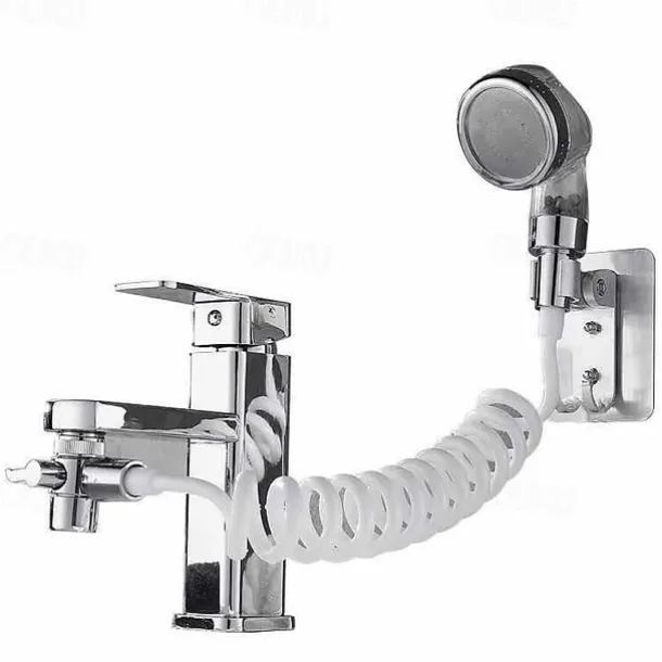 Bathroom Wash Face Basin Water Tap External Shower Head Toilet Hold Filter Flexible Hair Washing Faucet Rinser Extension Set